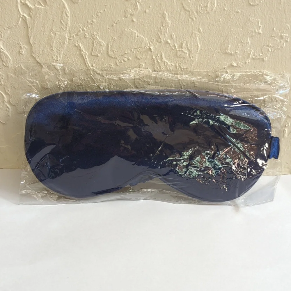 Luxurious Navy Blue Satin Sleep Mask One Size